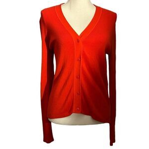 LOFT Red V Neck cardigan Sweater Size XS